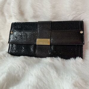 Jimmy Choo black & gold sparkle clutch